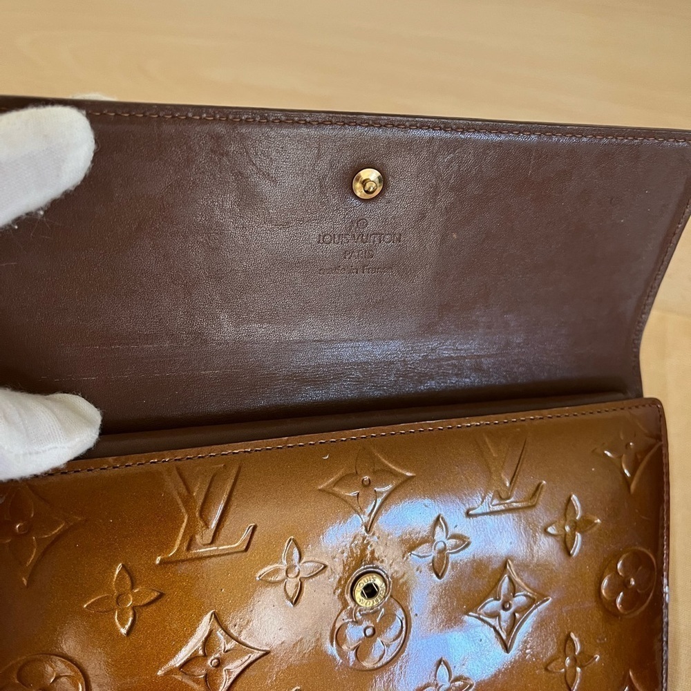 Louis Vuitton Bronze Vernis International Wallet Vintage Rare Color - Picture 4 of 14